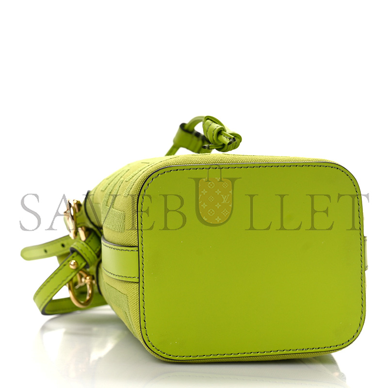FENDI CANVAS NAPPA F IS FENDI FF EMBROIDERED MINI MON TRESOR BUCKET BAG WASABI 8BS010AKKWF1JCP (18*12*10cm)